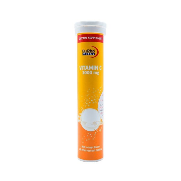 قرص جوشان ویتامین ث یوروویتال 1000 میلی گرم پرتقالی | Eurho vital Vitamin C 1000 mg - تصویر 1