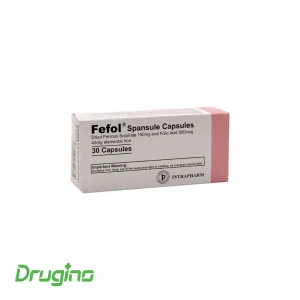 کپسول ففول اینترافارم بسته ۳۰ عددی حاوی آهن و اسید فولیک برای درمان کم‌خونی و تقویت انرژی بدن