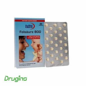 کپسول فولیک اسید یوروویتال ۸۰۰ میکروگرمی بسته ۶۰ عددی، مناسب برای دوران بارداری و تقویت سلامت جنین و مادر