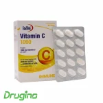 قرص ویتامین ث 1000 میلی گرم یوروویتال بسته ۶۰ عددی | مکمل تقویت سیستم ایمنی و محافظت از سلول‌ها در برابر استرس اکسیداتیو، حاوی ۱۰۰۰ میلی‌گرم ویتامین C در هر قرص