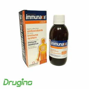 شربت ایمیونس ویتابیوتیکس 200 میلی لیتر به همراه جعبه محصول، مناسب تقویت سیستم ایمنی و سرشار از آنتی‌اکسیدان‌ها