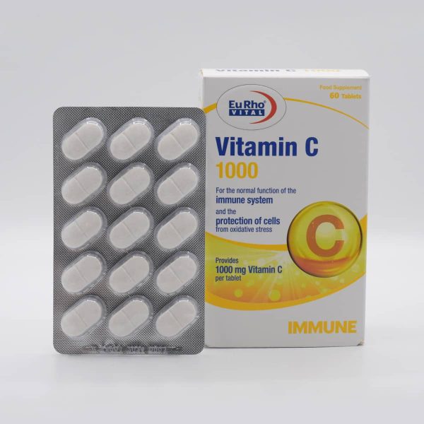 ویتامین ث یوروویتال 1000 میلی گرمی | Eurho Vital Vitamin C 1000 mg 60 - تصویر 1