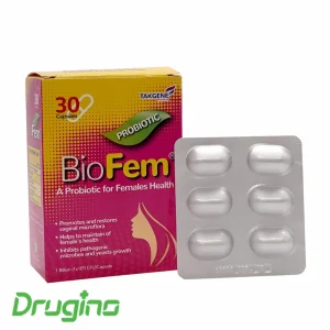 کپسول بایوفم تک ژن فارما بسته 30 عددی؛ پروبیوتیک تخصصی بانوان برای حمایت از سلامت واژن، تعادل فلور میکروبی و کاهش مشکلات ناشی از رشد میکروب‌ها و قارچ‌ها