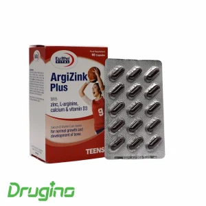 کپسول آرژی زینک پلاس یوروویتال بسته ۶۰ عددی – تقویت رشد قدی و عضلانی نوجوانان با ترکیب زینک، ال-آرژنین، کلسیم و ویتامین D۳