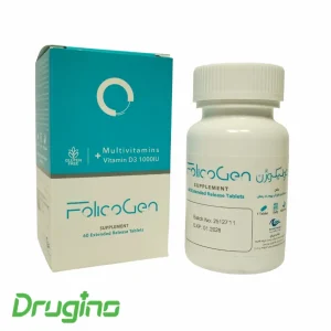 قرص فولیکوژن اروند فارمد 60 عددی؛ مکمل تقویت پوست، مو و ناخن حاوی مولتی‌ویتامین‌ها و ویتامین D3 برای بهبود رشد مو و کاهش ریزش آن