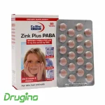 قرص زینک پلاس پابا یوروویتال 60 عددی؛ مکمل تقویت پوست، مو و ناخن حاوی ۱۵ میلی‌گرم زینک، پابا، ویتامین C و ویتامین‌های گروه B برای کمک به کاهش ریزش مو و حفظ سلامت مو و پوست