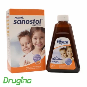 شربت مولتی سانستول بدون قند 155 میلی‌لیتر؛ مولتی‌ویتامین فاقد شکر مناسب کودکان بالای یک سال و بزرگسالان، کمک به تأمین ویتامین‌های ضروری و حفظ سلامت عمومی بدن