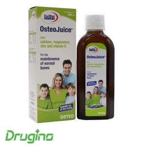 شربت استئوجویس یوروویتال 200 میلی‌لیتر؛ مکمل تقویت استخوان و دندان حاوی کلسیم، منیزیم، زینک و ویتامین D برای حفظ سلامت استخوان‌ها و مناسب برای تمام اعضای خانواده