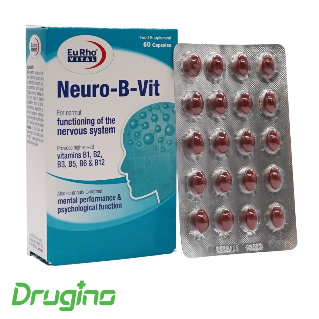 drugino blog post (5) کپسول نورو بی ویت یوروویتال 60 عددی؛ مکمل تقویت سیستم عصبی حاوی ویتامینهای B1، B2، B3، B5، B6 و B12 برای بهبود عملکرد اعصاب، تمرکز ذهنی و کاهش خستگی عصبی